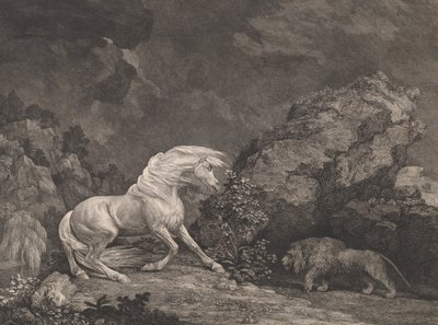 Un cheval effrayé par un lion - George Stubbs